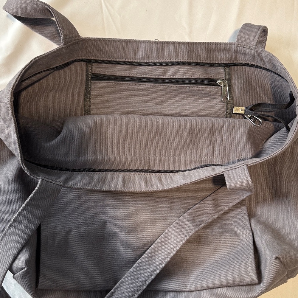 Gray Canvas Yoga Tote Bag - Picture 6 of 9